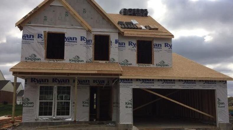 Ryan Homes builds a new subdivision of houses in Clearcreek Twp. BRETT COLLAR/STAFF