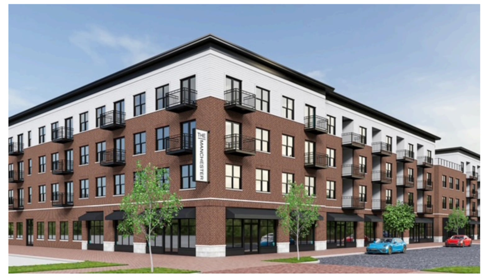 Rendering of a proposed mixed-use development to go on the site of the Sonshine building and former Manchester Inn. The design is not final. CONTRIBUTED/CMC PROPERTIES