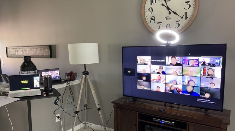 The first fall semester in Miami University's history to start with remote learning for its 20,000 students has seen many professors transform their homes into classrooms for digital learning. Associate Professor of history Susan Spellman, whose home classroom is pictured, says the adjustment has been a major one. (Provided Photo\Journal-News)