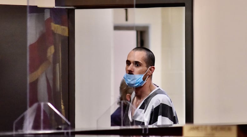 Bond was set at $1 million Monday in Middletown Municipal Court for Jason Halcomb charged with murder for allegedly fatally shooting William Riley Friday night in Middletown. NICK GRAHAM/STAFF