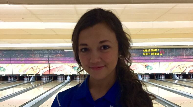 Hamilton’s Kaylee Arvin earned a spot at the Division I state bowling tournament with her district performance Thursday at Beaver-Vu Bowl in Beavercreek. CONTRIBUTED PHOTO