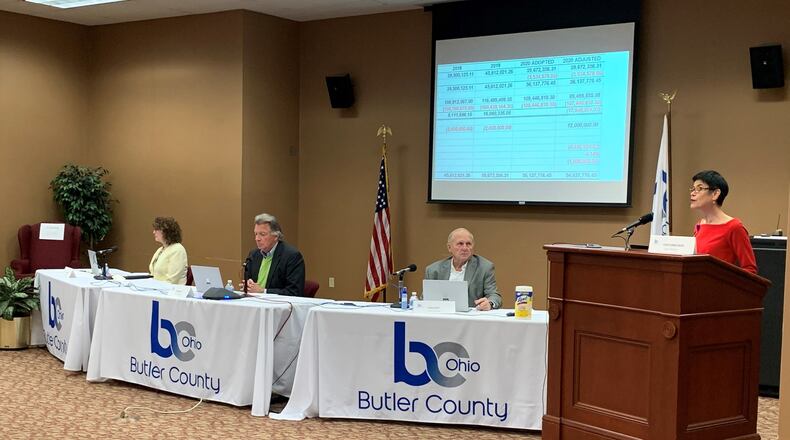 Butler County is expecting a $20 million general fund deficit due to the coronavirus pandemic. The commissioners received welcome news however that sales taxes for March are nearly triple the amount projected. The Butler County commissioners, Cindy Carpenter, T.C. Rogers and Don Dixon met with other office holders Thursday to discuss dealing with an anticipated $20 million general fund deficit due to the coronavirus pandemic. County Administrator Judi Boyko asked the office holders to trim 4.14 percent of their approved 2020 budgets.