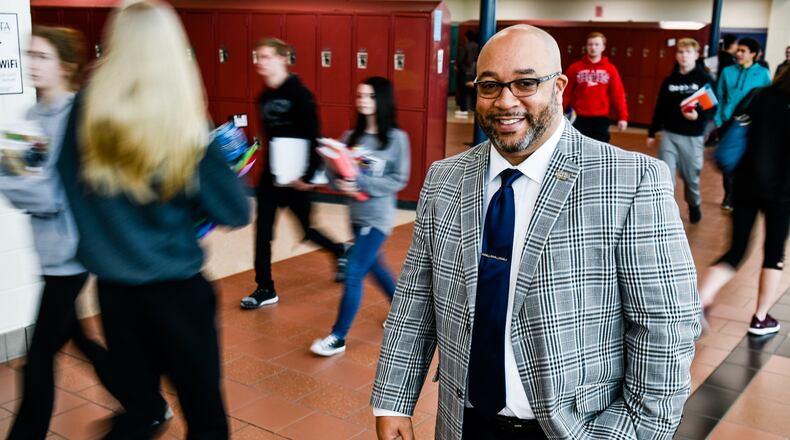 A history-making principal from Lakota Schools has been chosen as the next superintendent for a southwest Ohio school system. Former Lakota West High School Principal Elgin Card (pictured in 2018 at the school) was the district’s first African-American high school principal, has announced he has accepted the superintendent’s job at nearby Princeton Schools in northern Hamilton County. In recent years Card, who in 2020 was promoted from his principal position to senior director of the Lakota Outreach, Diversity and Inclusion (LODI) office, has overseen the 17,200-student district’s efforts in those areas.  NICK GRAHAM/STAFF
