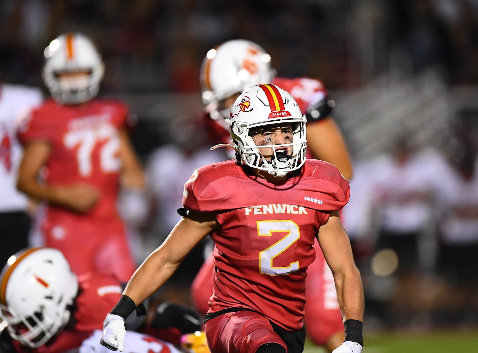 Fenwick's Jackson Kauffman celebrates during his game against Franklin earlier this season. KYLE HENDRIX / CONTRIBUTED