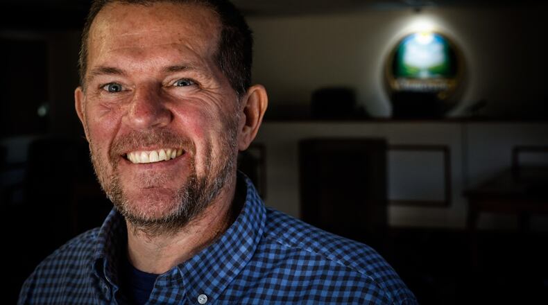 Clearcreek Township Police officer Eric Ney sat down with the Dayton Daily News to talk about his recovery and what he is thankful for this Thanksgiving. Ney was shot across the face in the line of duty this past summer. JIM NOELKER/STAFF