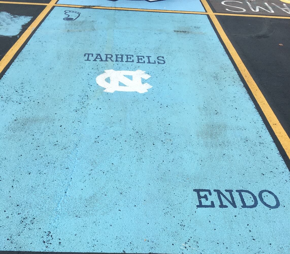 Badin senior parking lot spaces