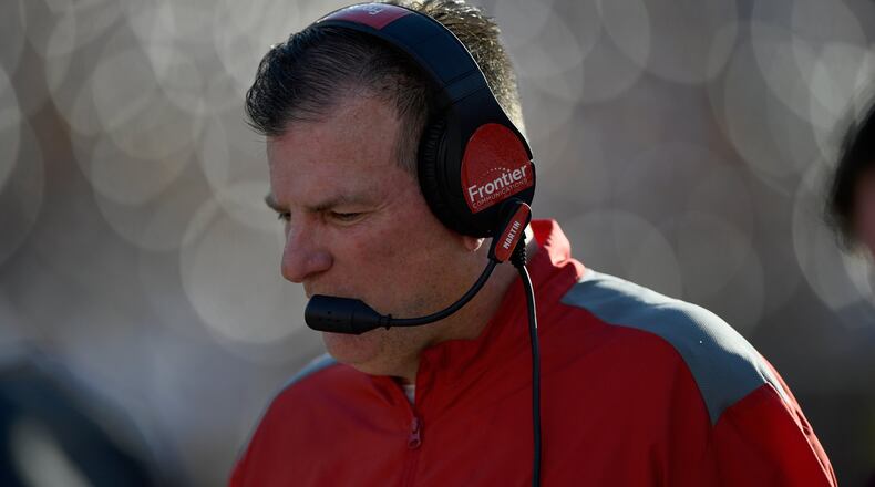 MINNEAPOLIS, MN - SEPTEMBER 15: Head coach Chuck Martin of the Miami (Oh) Redhawks looks on during the fourth quarter of the game on September 15, 2018 at TCF Bank Stadium in Minneapolis, Minnesota. The Golden Gophers defeated the Redhawks 26-3. (Photo by Hannah Foslien/Getty Images)