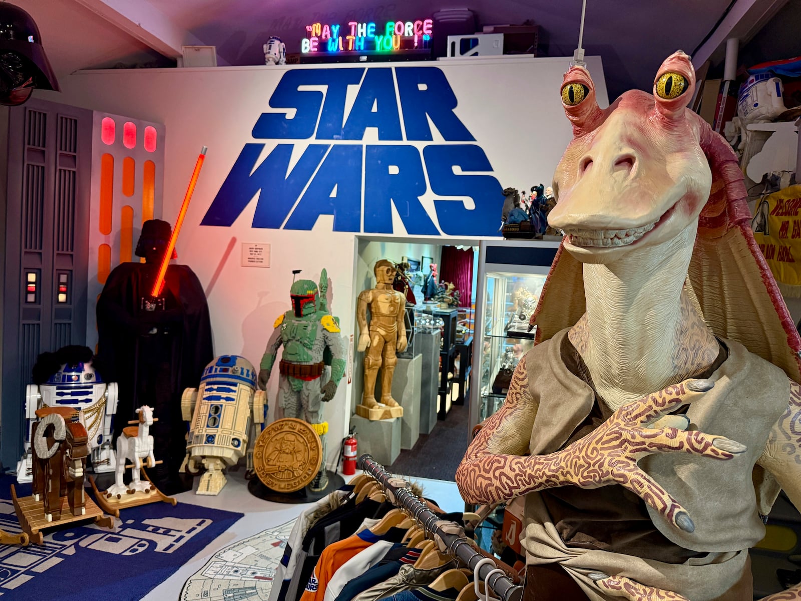 A collection of “Star Wars” memorabilia is displayed at Rancho Obi-Wan, a nonprofit museum in Petaluma, Calif., on Thursday, May 1, 2025. (AP Photo/Haven Daley)