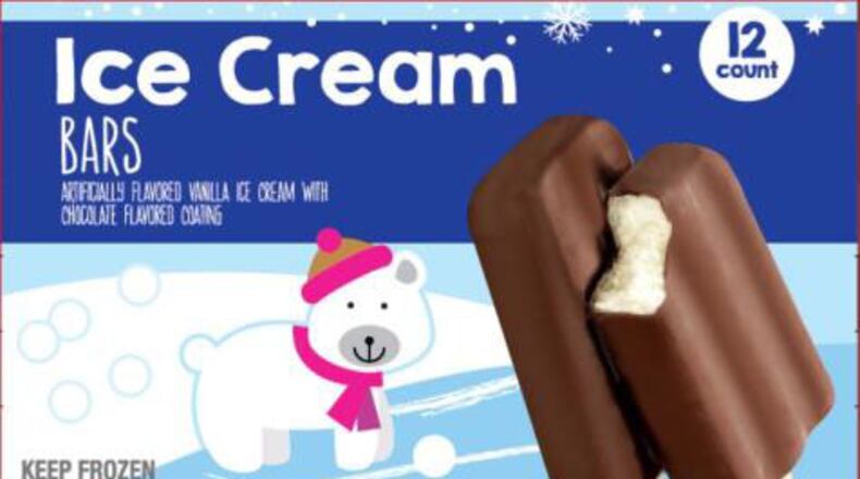A photo of the box that Fieldbrook Foods ice cream bar products come in. The recalled bars are sold under the Kroger brand and as Purple Cow brand at Meijer stores. CONTRIBUTED