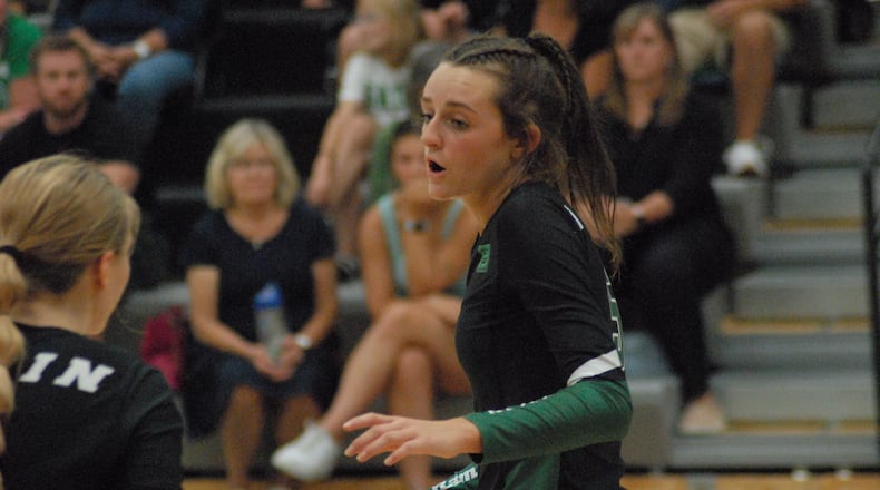 Badin junior Luci Heid recently recorded her 500th kill. She played a big factor in Thursday’s win over Fenwick. Chris Vogt/CONTRIBUTED