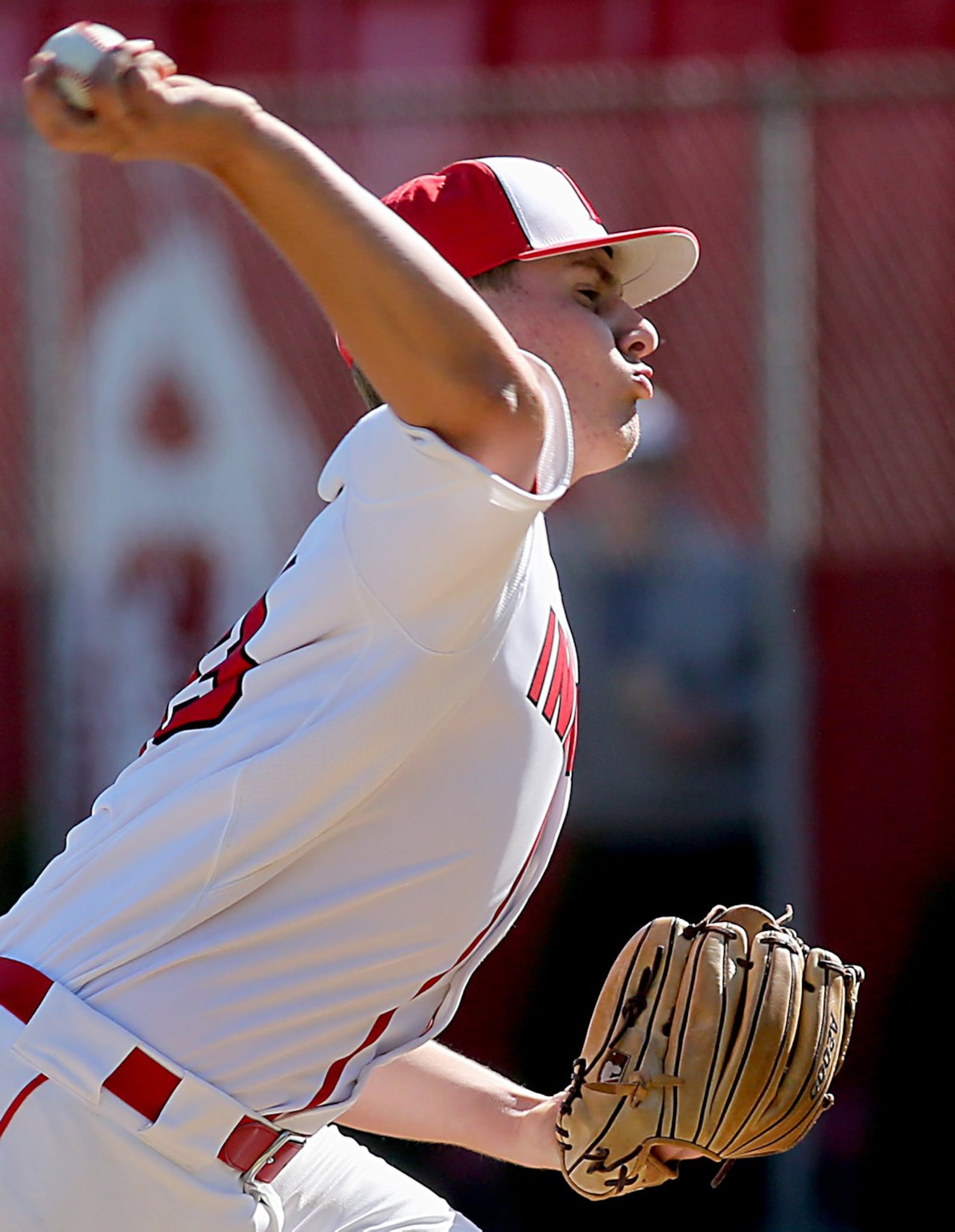 Fairfield’s Matt Scowden delivers a pitch to a Hamilton batter Sunday at Joe Nuxhall Field in Fairfield. CONTRIBUTED PHOTO BY E.L. HUBBARD