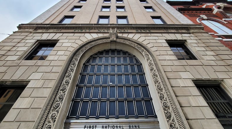 Middletown city officials said the First National Bank building re-development on hold until the completion of the Goetz Building re-development. NICK GRAHAM/STAFF