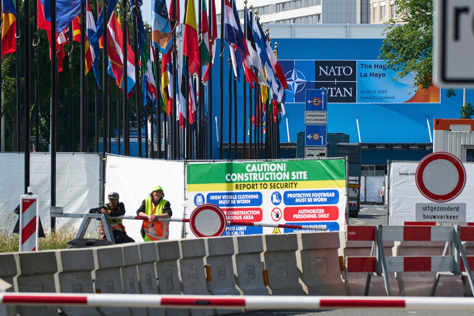 Security ahead of the NATO summit in The Hague, Netherlands, Wednesday, June 18, 2025. (AP Photo/Peter Dejong)