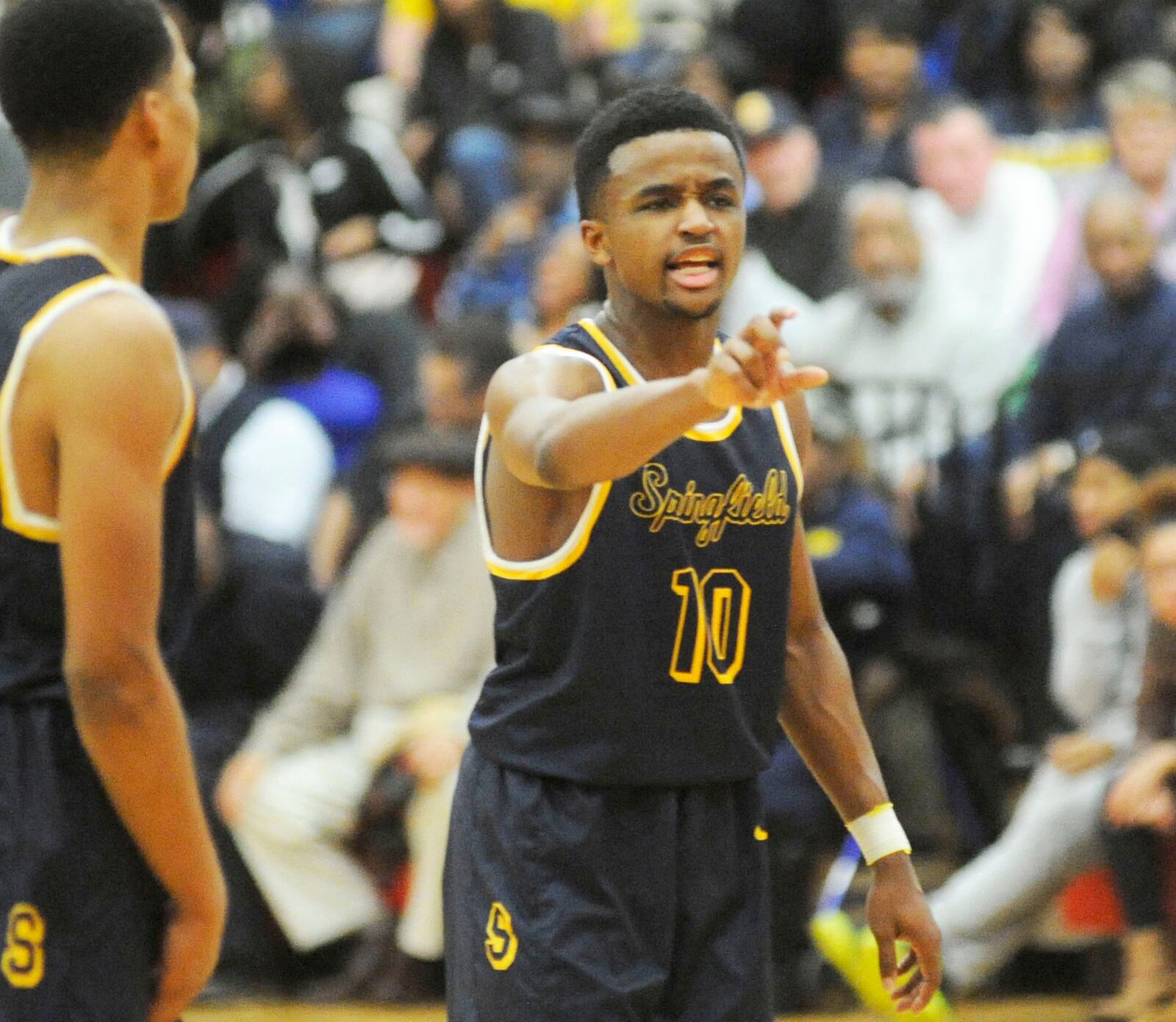 Springfield’s Michael Wallace. Trotwood-Madison defeated visiting Springfield 79-72 in boys high school basketball on Friday, Feb. 16, 2018. MARC PENDLETON / STAFF