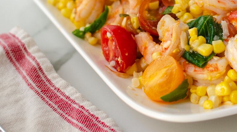 Shrimp and Corn Salad. VIRGINIA WILLIS CULINARY ENTERPRISES INC.