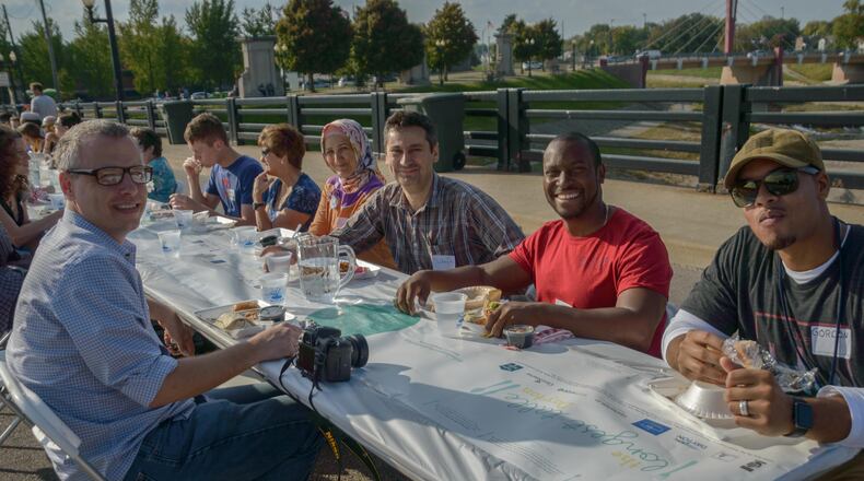 More than 500 Dayton residents gathered on the Third Street Bridge for conversation and a meal during The Longest Table event, which was held Saturday, Oct. 15. The concept was one of the winning projects at the UpDayton Summit.