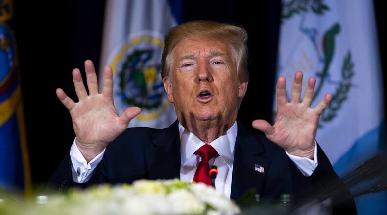 President Donald Trump makes remarks about Ukraine during a multilateral meeting on Venezuela, at the InterContinental New York Barclay, Wednesday, Sept. 25, 2019. Doug Mills/The New York Times)