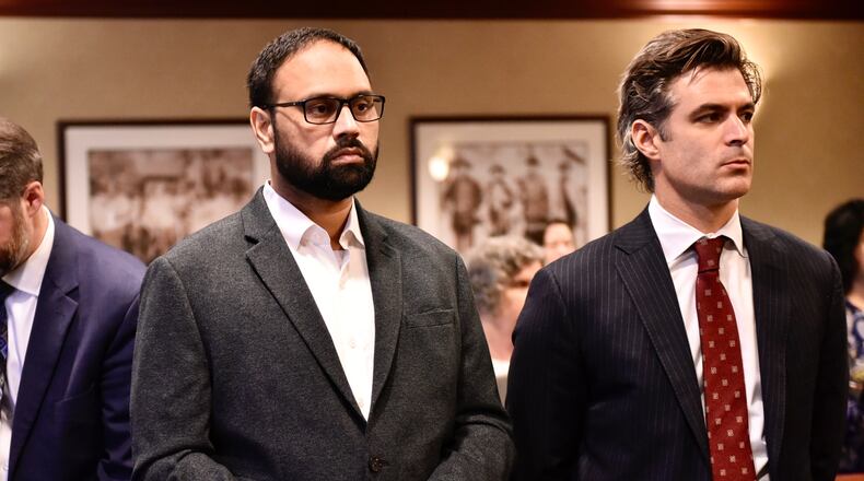 Gurpreet Singh, who is charged with four counts of aggravated murder for allegedly killing his wife and other family member, was in Butler County Common Pleas Court for a pre-trial hearing Monday. NICK GRAHAM/STAFF