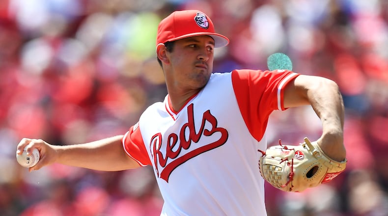 CINCINNATI, OH - AUGUST 27: Tyler Mahle #30 of the Cincinnati Reds pitches in the second inning against the Pittsburgh Pirates at Great American Ball Park on August 27, 2017 in Cincinnati, Ohio. (Photo by Jamie Sabau/Getty Images)