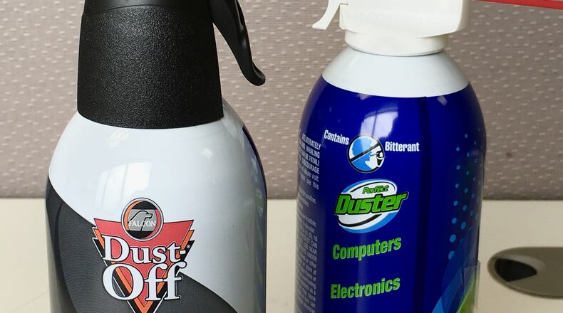 Huffing canned air, such as computer dust spray, can cause an immediate rush but may also be paralyzing. GREG LYNCH/STAFF