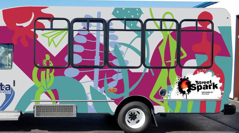 The Butler County Regional Transportation Authority and Street Spark have joined forces to add mural designs for a trio of buses. Those designs are now digitally printed and vinyl-wrapped onto the vehicles. CONTRIBUTED