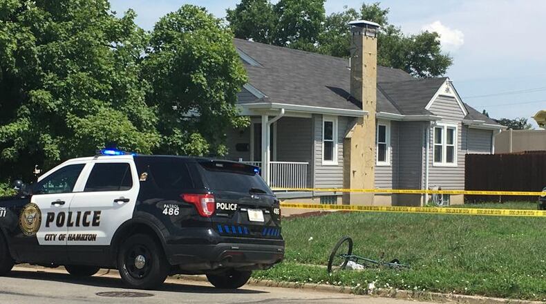 A man was injured in a fall from his bicycle Sunday in Hamilton. Police initially reported that the man had been stabbed, but said Monday a language barrier led to confusion about what happened. RICK MCCRABB/STAFF