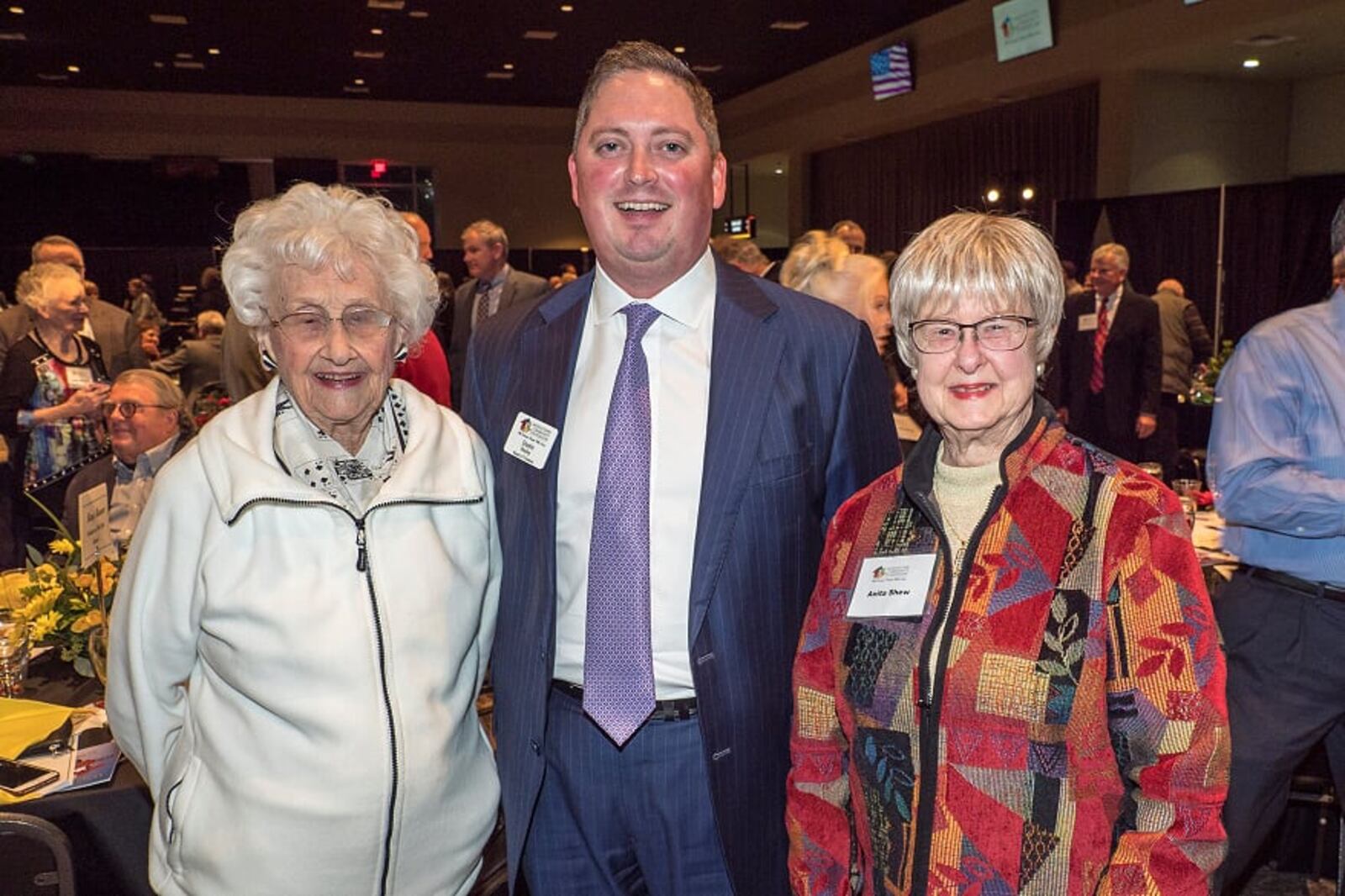 Longtime community volunteer Mary Maurer, left, stands with Dustin Hurley and Anita Shew. Hurley won the 2019 Mary Maurer Volunteer of the Year Award from the Middletown Community Foundation and he was nominated by Shew. SUBMITTED PHOTO