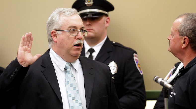 In 2013, Matt Fruchey was sworn in as the Fairfield Twp. police chief. STAFF FILE PHOTO