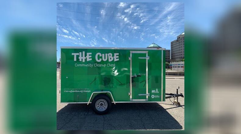 The “Community Clean-up Chest,” a.k.a. “The Cube,” is Hamilton’s all-in-one neighborhood clean-up package, according to 17 Strong. The Cube is stocked with things people need to host a successful clean-up event. CONTRIBUTED