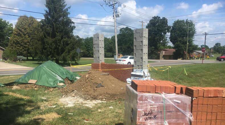 Fairfield Twp. is laying the foundation of growth in the future, including construction communication marquees at its police station and outside of its administration building, which is pictured here on Morris Road. It will be similar to the communication marquee outside the newly built fire station on Gilmore Road. MICHAEL D. PITMAN/STAFF