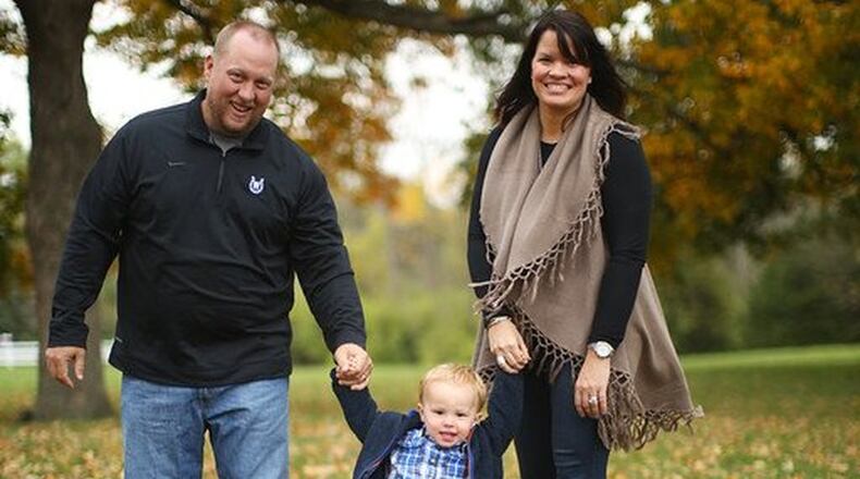 Chad, Connor and Leah Seymour enjoy time outside. Leah is on the board of Parental Hope, a Cincinnati-based non-profit dedicated to raising infertility awareness. CONTRIBUTED