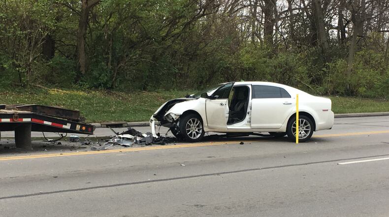 A semi-trailer and a vehicle collided on Seward Road in Fairfield around 2:30 p.m. Dec. 5, according to emergency dispatchers. MICHAEL D. PITMAN/STAFF