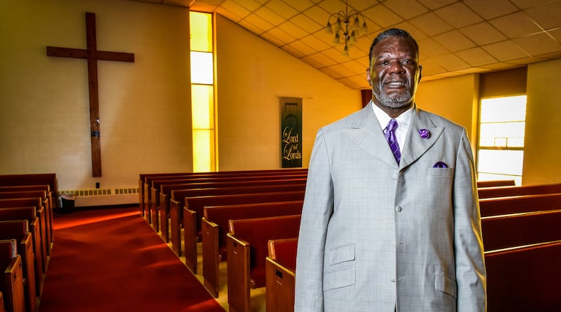 Reverend Gregory Tyus is celebrating his 25th year as pastor of United Missionary Baptist Church on 18th Avenue in Middletown. NICK GRAHAM/STAFF