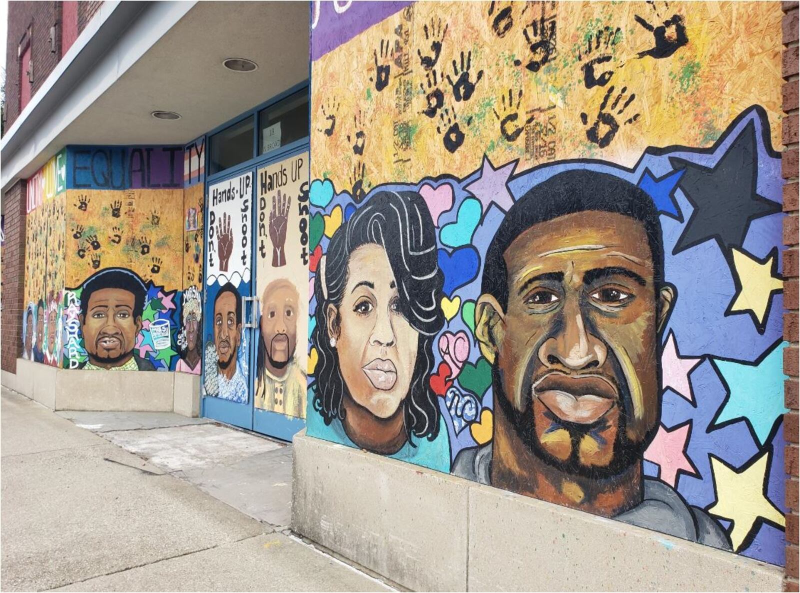 This is part of a set of Black Lives Matter murals being painted in Middletown by a Middletown High School graduate who now lives in Finneytown. NICK GRAHAM/STAFF