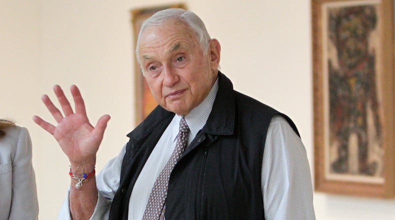 FILE - Chairman and CEO of Victoria's Secret parent L Brands Les Wexner tours the exhibit at the Wexner Center for the Arts in Columbus, Ohio, Sept. 19, 2014. (AP Photo/Jay LaPrete, File)