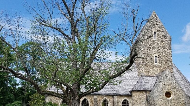 The ash tree in front of Kumler Chapel on Miami University’s Western Campus has been infected by the emerald ash borer. BRENNEN KAUFFMAN/STAFF