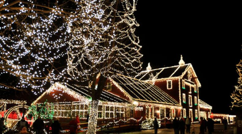 The holiday lights at Clifton Mill.