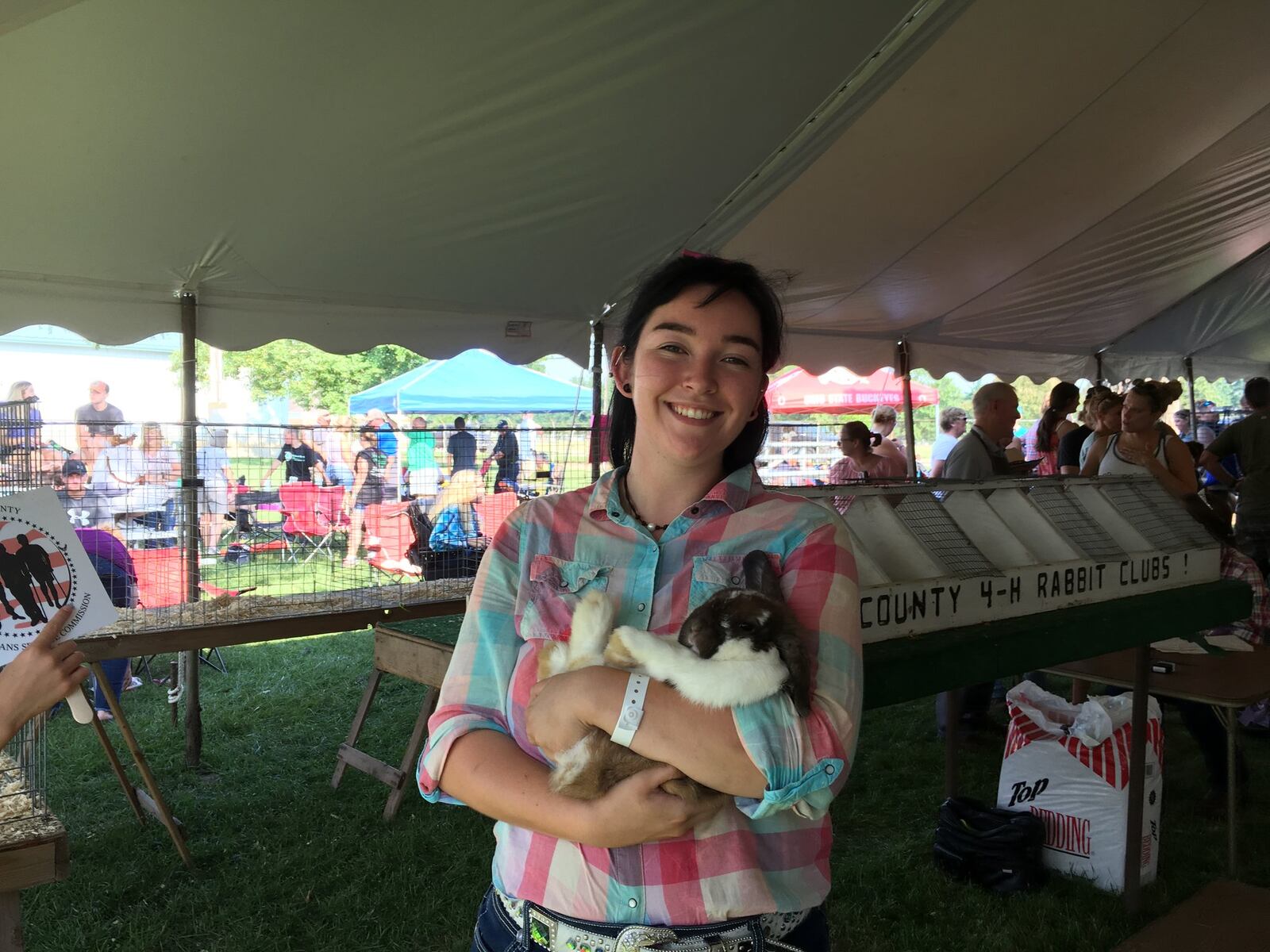 Phoebe Holland and bunny Leroy won besdt of breed at the Butler County Fair on opening day Sunday.
