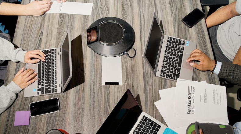 FILE — Students work on the FAFSA form and website in the Bronx, on Jan. 10, 2024. A series of blunders have plunged the most critical stage of the college admissions season into disarray. (Casey Steffens/The New York Times)