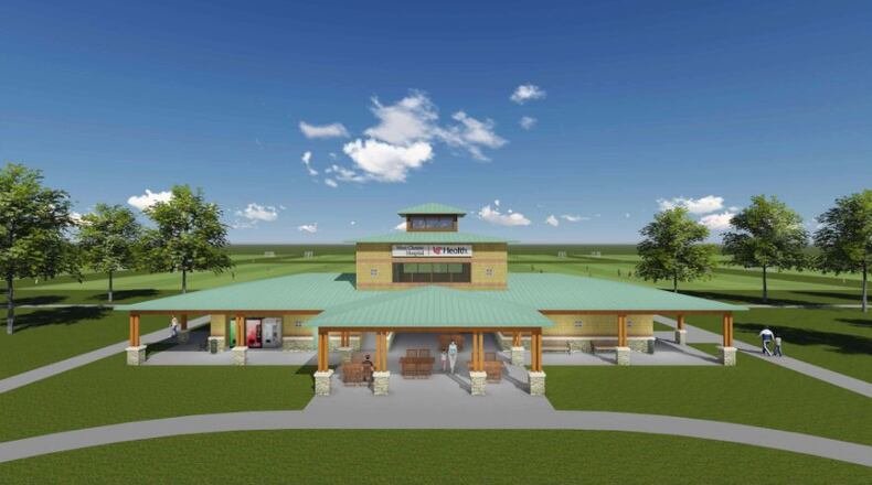 Construction on the new $1 million UC Health West Chester Hospital Fieldhouse project at Voice of America MetroPark could begin in May and be completed by November, according to MetroParks of Butler County officials. This is a digital illustration of what the complex might look like. CONTRIBUTED