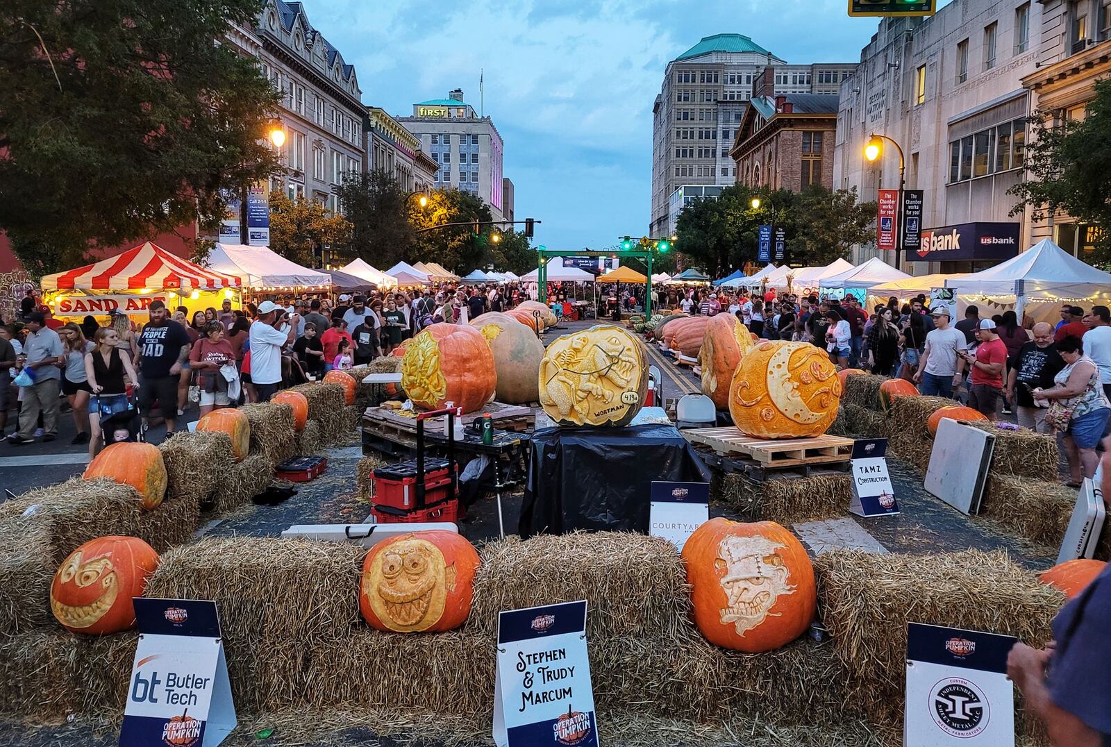 High Street was closed down and lined with vendors, food trucks, rides, games, pumpkins and more for visitors to enjoy Saturday, Oct. 9, 2021 at Operation Pumpkin in downtown Hamilton. NICK GRAHAM / STAFF