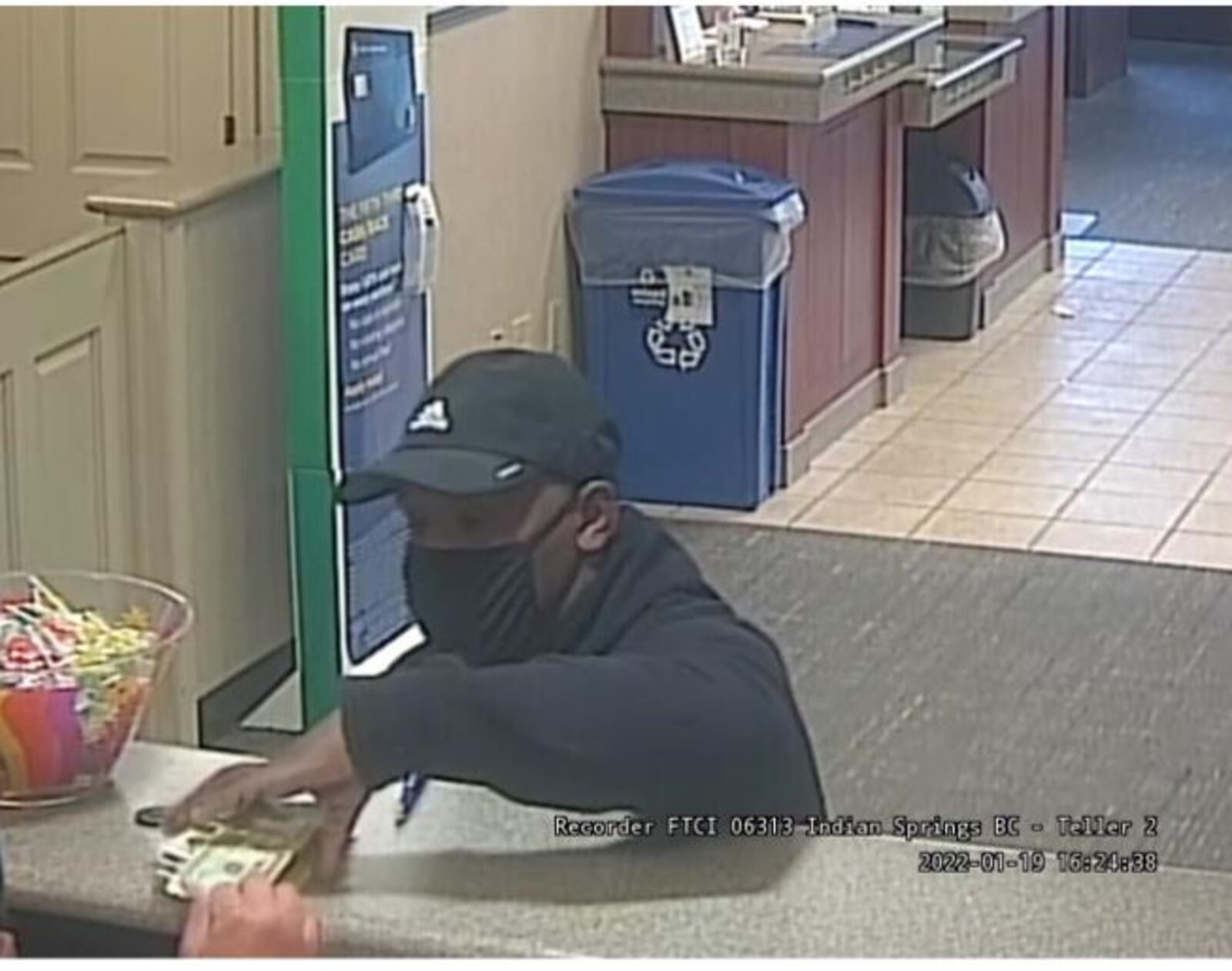 Photo of the suspect in the robbery of Fifth Third Bank on Princeton Road Wednesday afternoon. FAIRFIELD TWP. POLICE