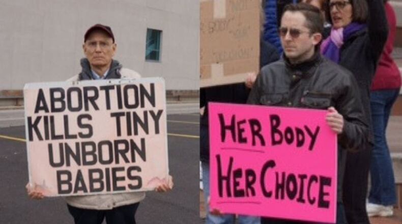 Protesters for both sides of the abortion issue gathered at a 2017 Planned Parenthood demonstration in downtown Dayton. House Bill 585, introduced March 19, could outlaw the procedure in Ohio if passed. JORDYN HUFFMAN / STAFF