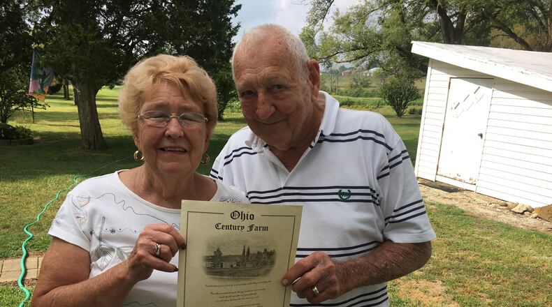 The Deneler Farm in Butler County is owned by Charles and Marlene Deneler and recently was designated as a Century Farm by the Ohio Department of Agriculture. The farm was purchased by Al and Mabel Deneler 100 years ago today. RICK McCRABB/STAFF