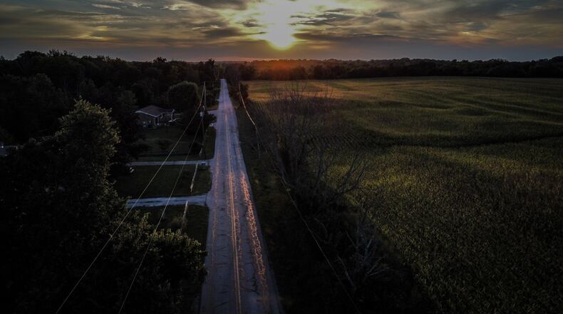 A late summer sunset on Chicken Bristle Road in Western Montgomery County. JIM NOELKER/STAFF