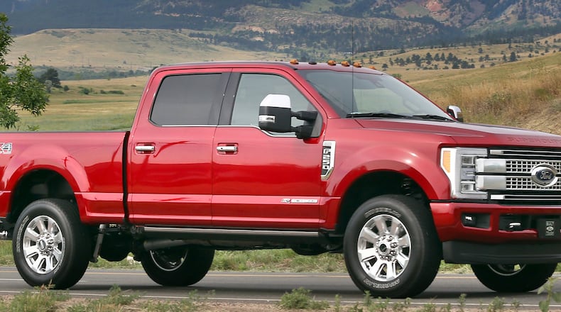 The all-new 2017 Ford Super Duty boasts 20 class-exclusive technologies including features that make towing, hitching and maneuvering easier for increased productivity and driver confidence. Ford photo