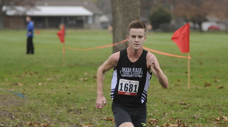 Dustin Horter of Lakota East was the boys individual winner of the 31st annual Mid-East Cross Country Championships at Kettering’s Indian Riffle Park on Saturday, Nov. 18, 2017. MARC PENDLETON / STAFF