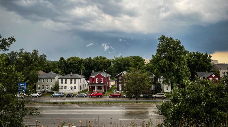 A storm moves over Dayton.