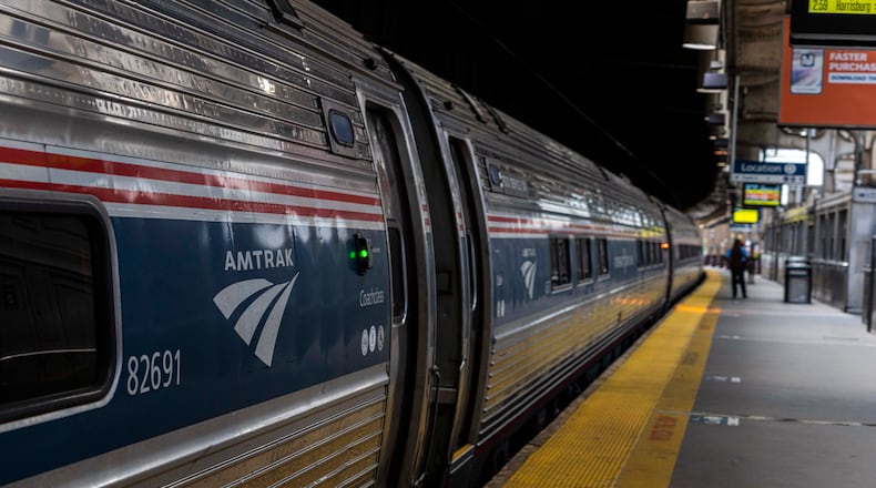 The proposed 3C+D Amtrak line, connecting Cleveland to Cincinnati via Columbus and Dayton, is still considering a stop between Cincinnati and Dayton. Hamilton and Sharonville are two possible stops for the north-south line that's being championed by Ohio. Pictured is a photo of an Amtrak train at Newark Penn Station in Newark, N.J., in August 2022. (Hiroko Masuike/The New York Times)
