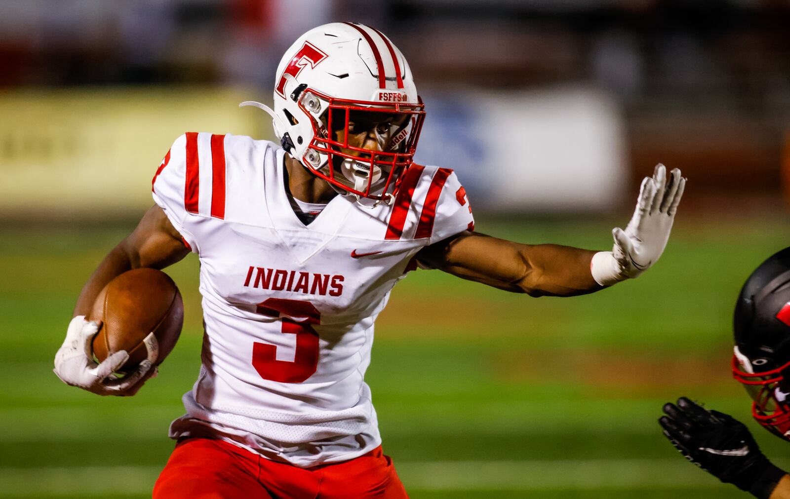 Fairfield's Jordan Jackson carries the ball during their football game against Lakota West Friday, Oct. 1, 2021 at Lakota West High School in West Chester Township. Lakota West won 42-10. NICK GRAHAM / STAFF